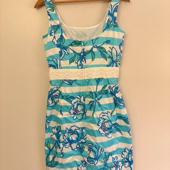 Lily Pulitzer Serena Dress Shoreley Blue Tossing The Line - Picture 2 of 4